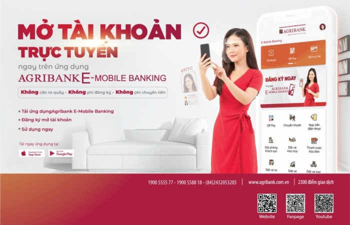 Agribank ra mắt dịch vụ mở tài khoản trực tuyến, thúc đẩy giao dịch online trong mùa dịch