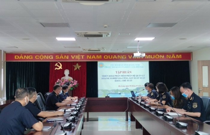 Hải quan Hòn Gai tập huấn phần mềm quản lý doanh nghiệp gia công, sản xuất xuất khẩu
