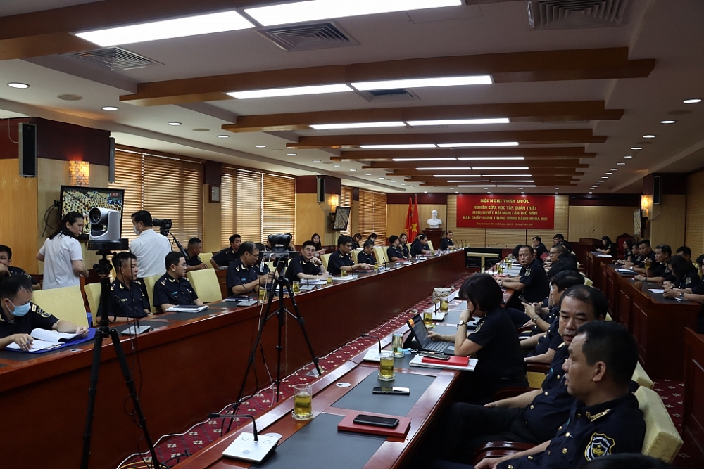Quang cảnh điểm cầu Tổng cục Hải quan. Ảnh: Q.H
