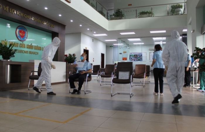 Hải quan Móng Cái diễn tập xử lý tình huống có ca nhiễm Covid-19
