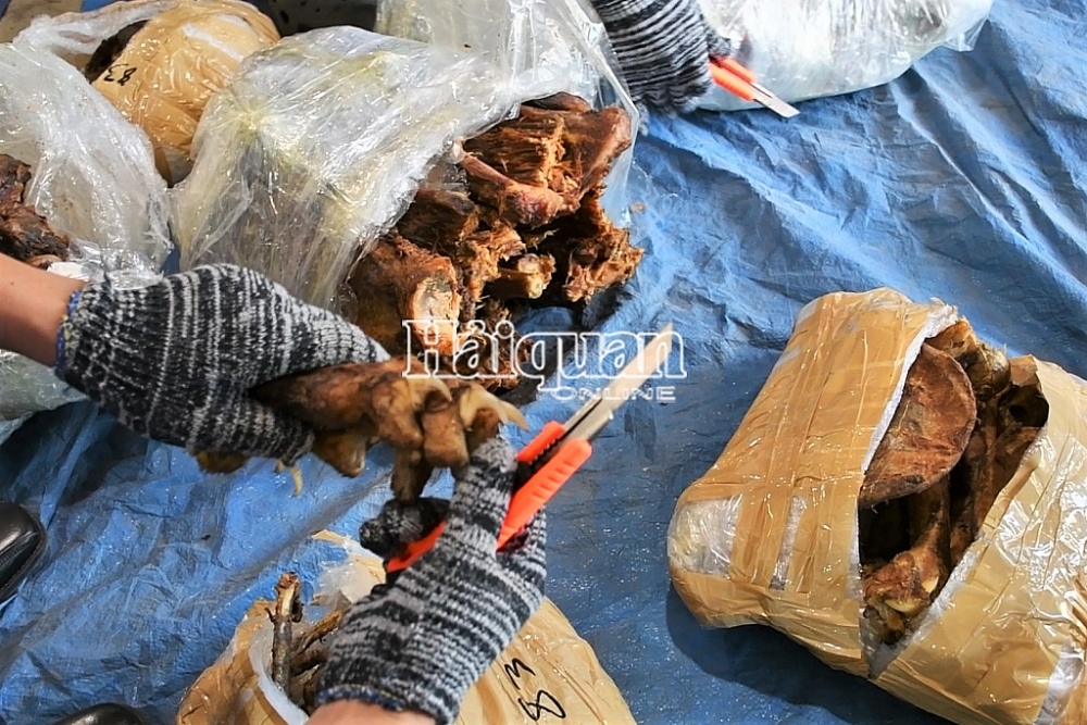 Tất cả hàng hóa được đóng gói bằng các thùng carton xung quanh được quấn chặt bằng dây nylon, với kích thước, chủng loại, trọng lượng khác nhau.
