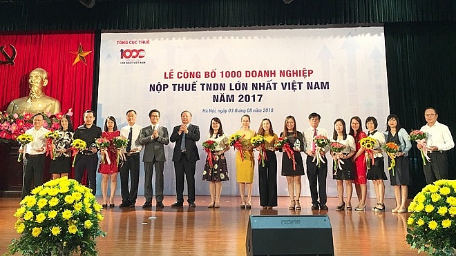 lo dien 1000 doanh nghiep nop thue thu nhap doanh nghiep lon nhat nam 2018