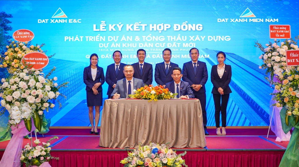 Đất Xanh E&C ký kết hợp đồng với Đất Xanh Miền Nam – một đơn vị thành viên của Dat Xanh Services (DXS) để phát triển dự án Khu dân cư Đất Mới Minh Hưng 16 ha tại xã Minh Hưng, huyện Chơn Thành tỉnh Bình Phước