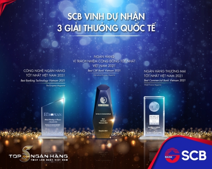 SCB nhận 3 giải thưởng quốc tế