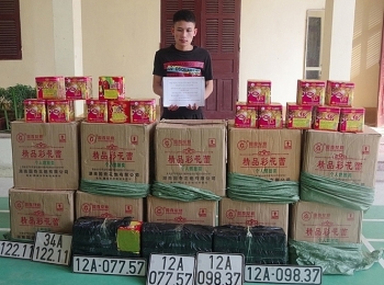 Bắt đối tượng sử dụng biển số giả vận chuyển 280 kg pháo nổ