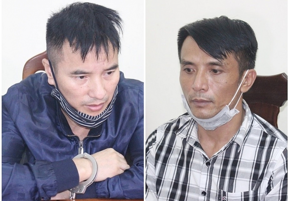 Đối tượng Nguyễn Hoàng Tuấn và Dương Văn Tường. Ảnh: CA NA