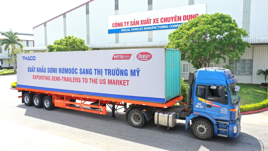 THACO đầy mạnh xuất khẩu sơmi rơmoóc sang thị trường Mỹ