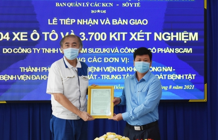 SUZUKI tặng 4 xe thương mại hỗ trợ Đồng Nai phòng chống đại dịch Covid