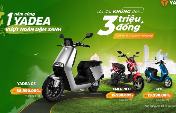 YADEA Việt Nam dành 50 tỷ đồng ưu đãi khách mua xe