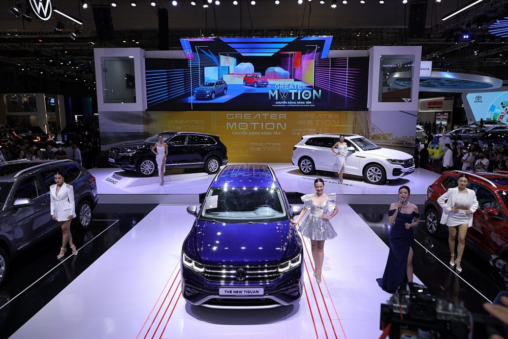 Loạt xe SUV trong gian hàng của Volkswagen tại Triển lãm ô tô Việt Nam