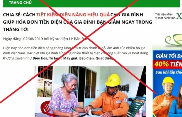 EVN bị giả mạo thương hiệu để bán hàng trên internet