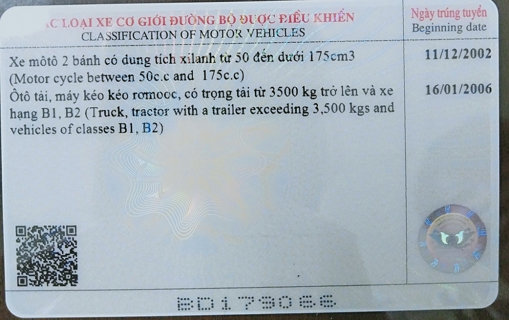bo sung ma quet qr tren giay phep lai xe