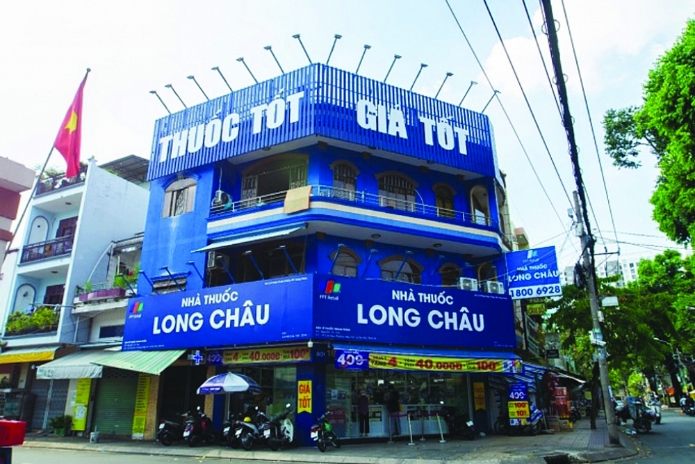 Tỷ trọng đóng góp của chuỗi nhà thuốc Long Châu trong tổng doanh thu của FPT Retail đang tăng nhanh. 	Ảnh: DN
