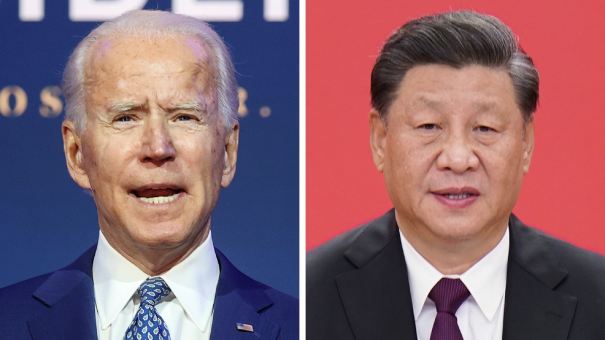 Tổng thống Mỹ Joe Biden và Chủ tịch Tập Cận Bình. Ảnh: BBC.