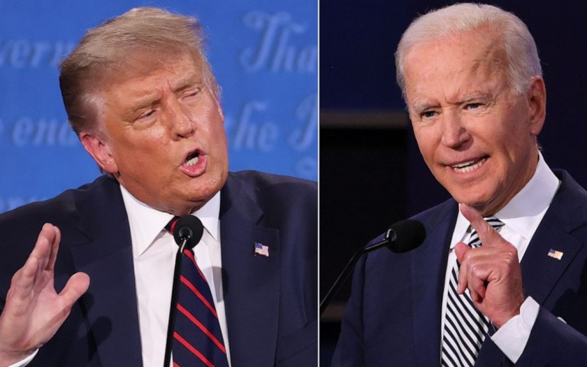 Ứng viên tổng thống mỹ trump (trái) và biden. Ảnh: abc news.